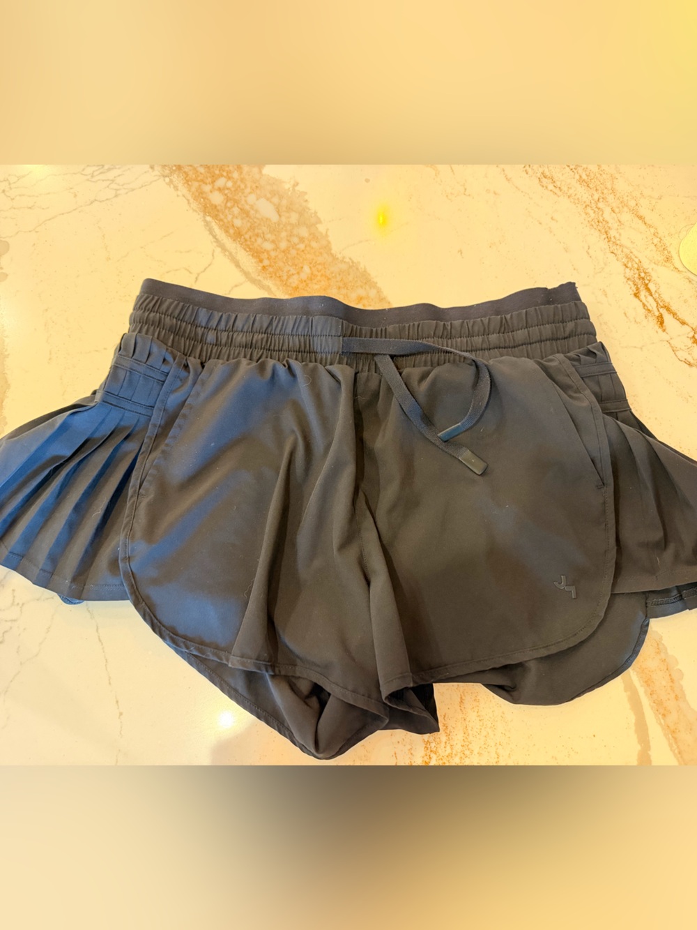 JoyLab Black Athletic Shorts with Pleated Side Panels